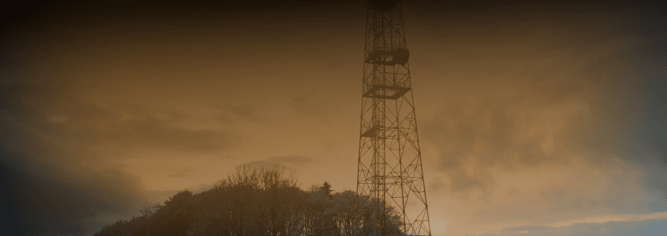 Banner with antenna_clouds_trees