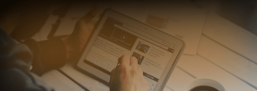 Newsroom unveil banner with ipad